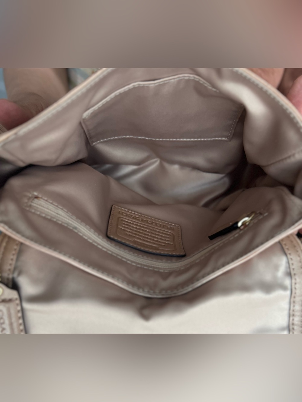 Coach Taylor Embossed Leather Bag in Sand Taupe - Picture 8 of 14